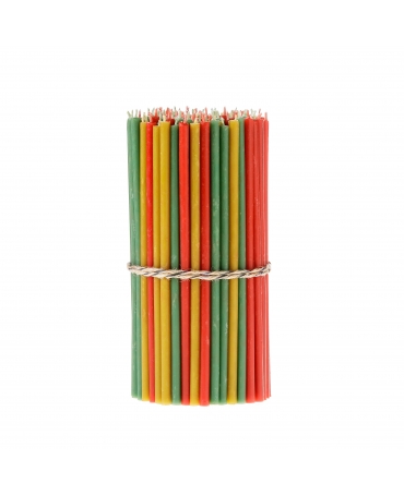 Set of colored natural beeswax candles 2