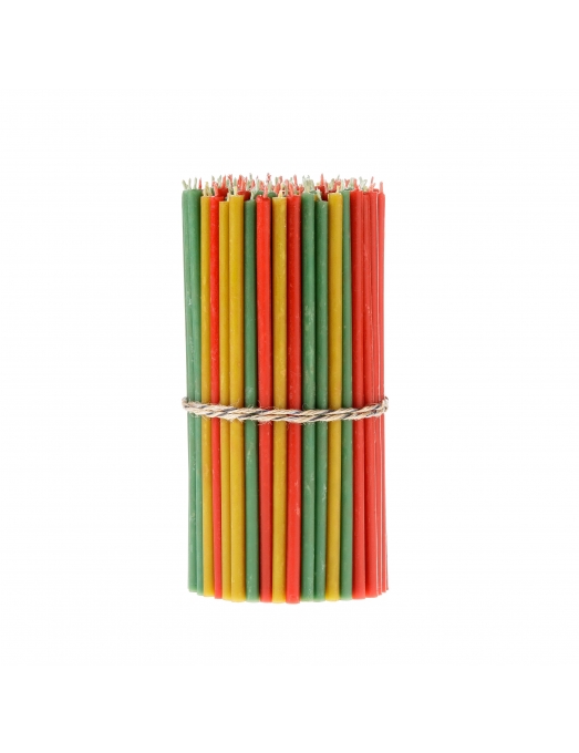 Set of colored natural beeswax candles 2 4