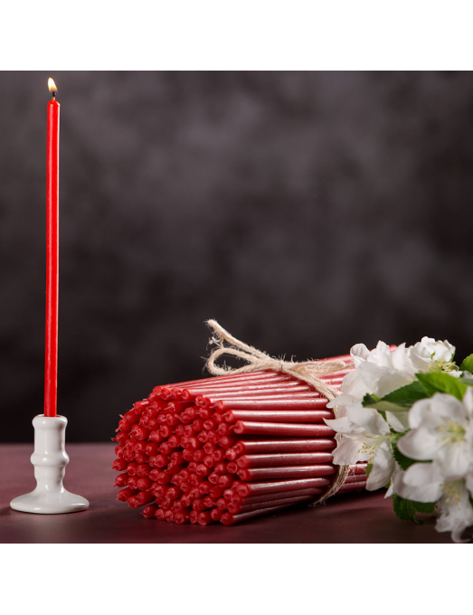 Red beeswax candles N10 3 3