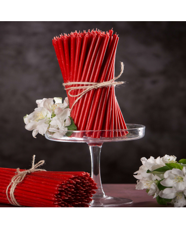 Red beeswax candles N120 3