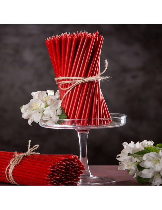 Red beeswax candles N120 3 3