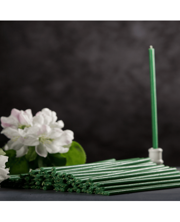 Green beeswax candles N100 3