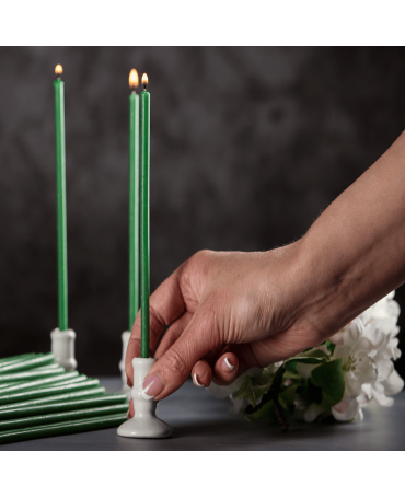 Green beeswax candles N40 3