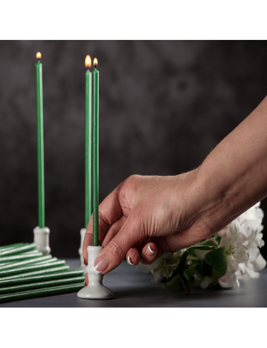 Green beeswax candles N40 3 3