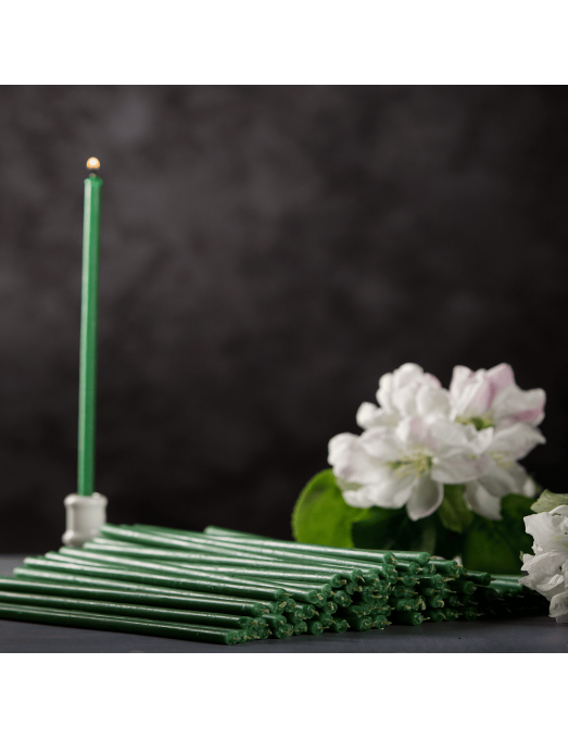Green beeswax candles N30 3 3