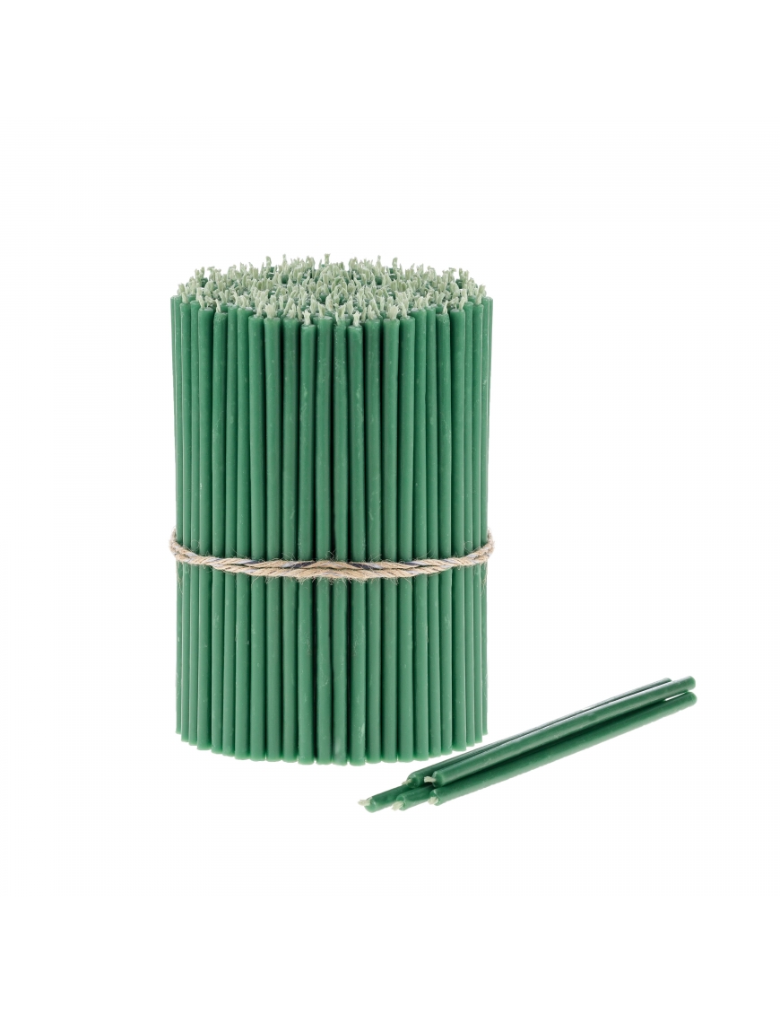 Green beeswax candles N140 1