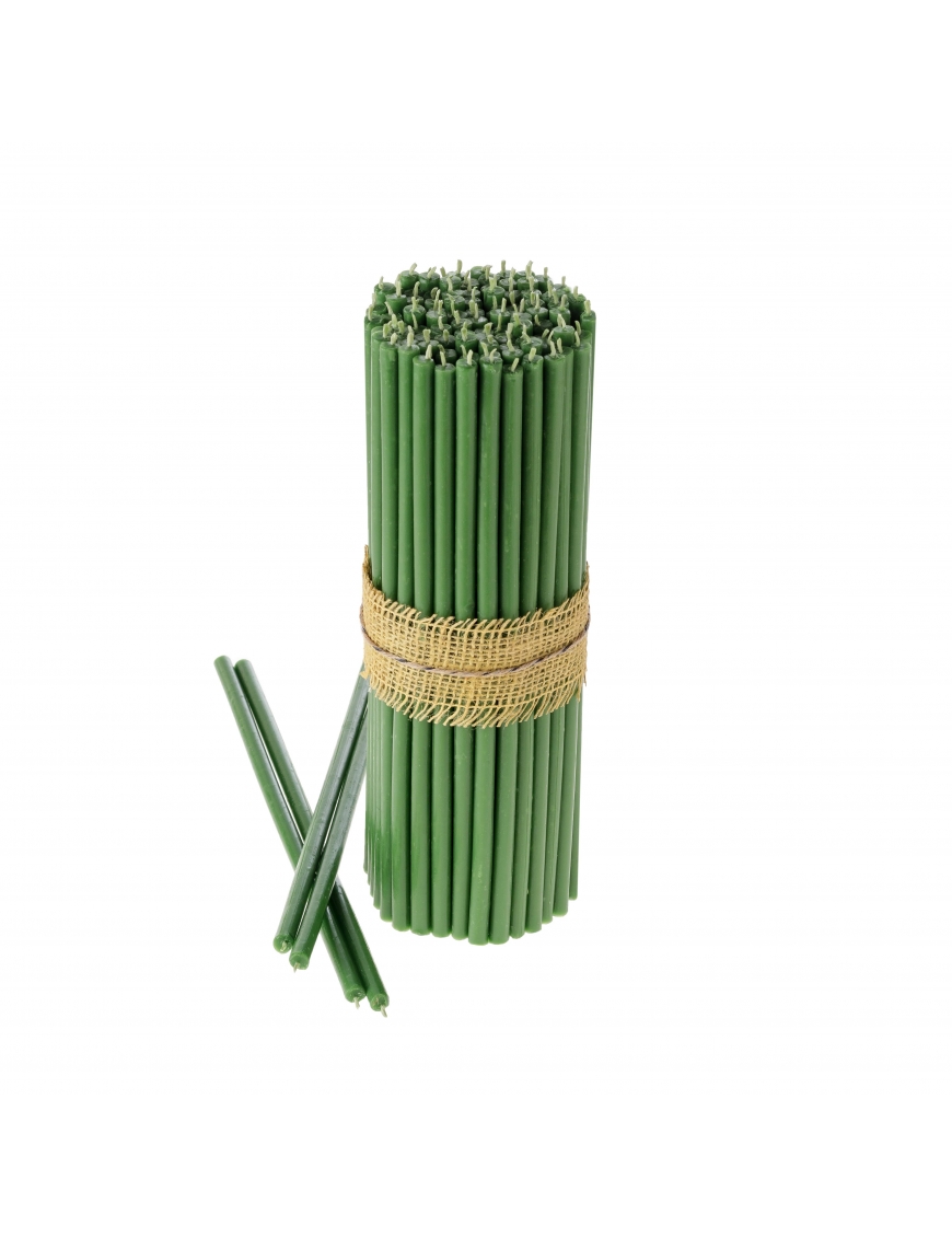 Green beeswax candles N40 1