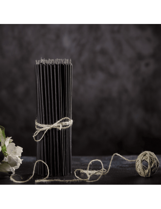 Black beeswax candles N80 3 3