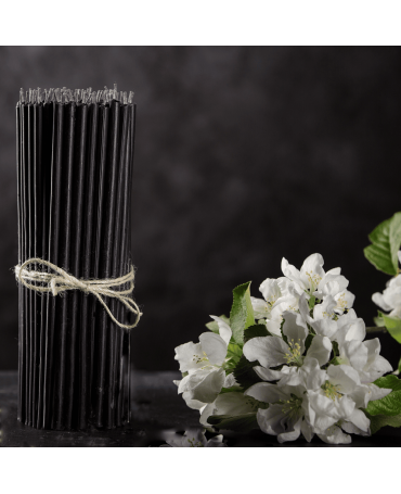 Black beeswax candles N40 3