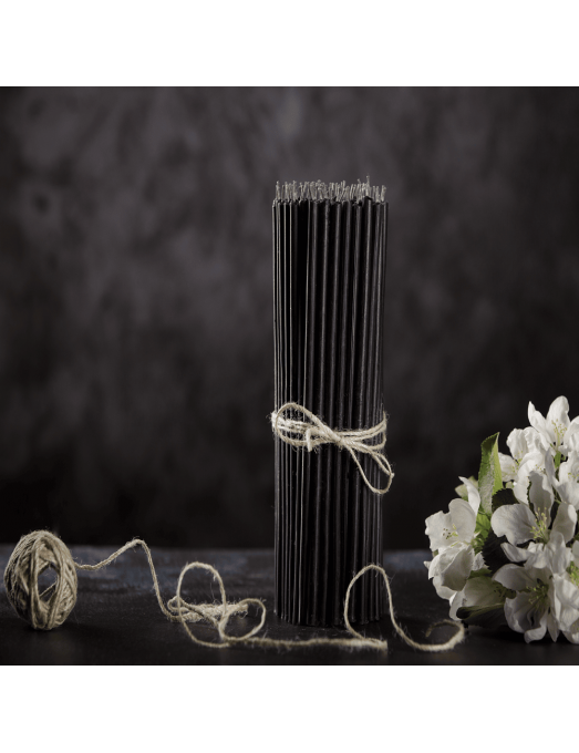 Black beeswax candles N30 3 3