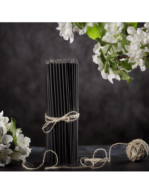 Black beeswax candles N20 3 3