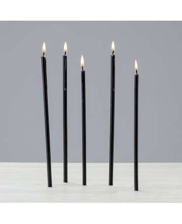 Black beeswax candles N10 3