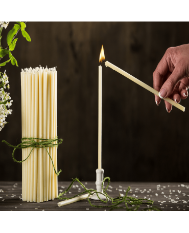 White beeswax candles N140 3