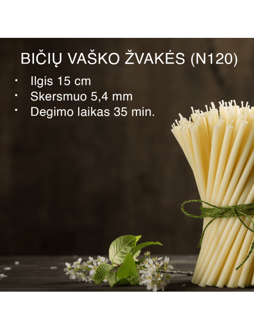 White beeswax candles N120 2 2
