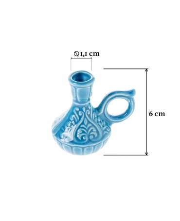 Keramikinė žvakidė "Ąsotėlis" žydra 2