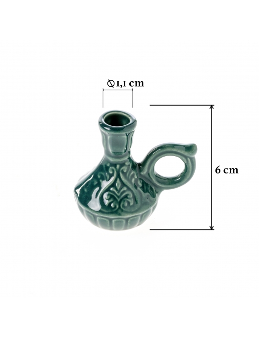 Keramikinė žvakidė "Ąsotėlis" žalia 2 2