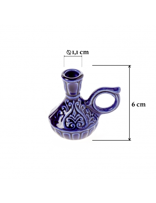 Keramikinė žvakidė "Ąsotėlis" mėlyna 2 2